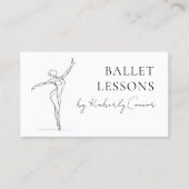 バレエレッスワンラインストロークバレリーナスケッチ 名刺 (正面)