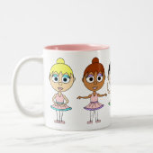 バレエ位置のマグ-かわいいバレリーナ ツートーンマグカップ (左)