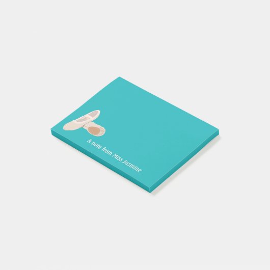 バレエ先生タンダンスシューズパーソナライズされた用 ポストイット (アングル)