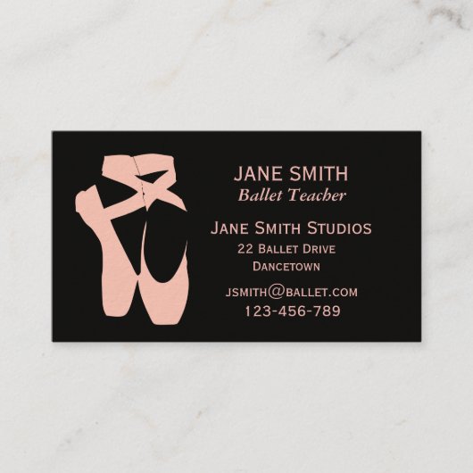 バレエ先生ダンス先生ダンススタジオビジネス 名刺 (正面)