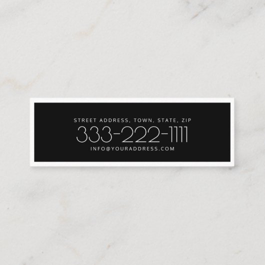 バレエ先生ブラック&ホワイト縁どカード スキニー名刺 (裏面)