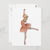 バレエ公演 - アティチュード ポーズ ポストカード (正面/裏面)