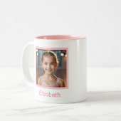 バレエ写真を愛する女の子踊り ツートーンマグカップ (正面左)