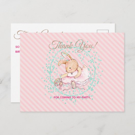 バレエ動物アクアバレエ動物アクアありがとう ポストカード (正面/裏面)