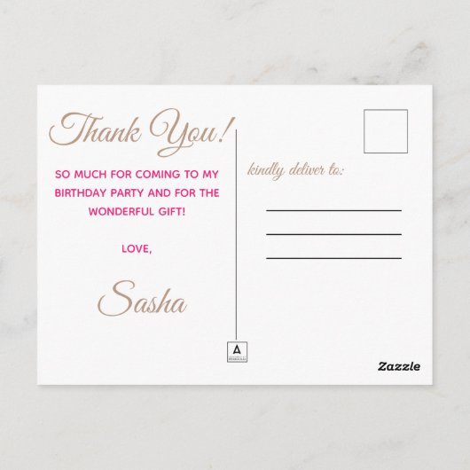 バレエ動物アクアバレエ動物アクアありがとう ポストカード (裏面)