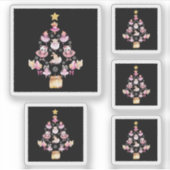バレエ動物バレリーナのクリスマスツリー シール (正面)