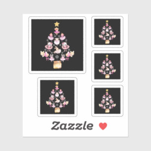 バレエ動物バレリーナのクリスマスツリー シール