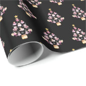 バレエ動物バレリーナのクリスマスツリー ラッピングペーパー (ロールコーナー)