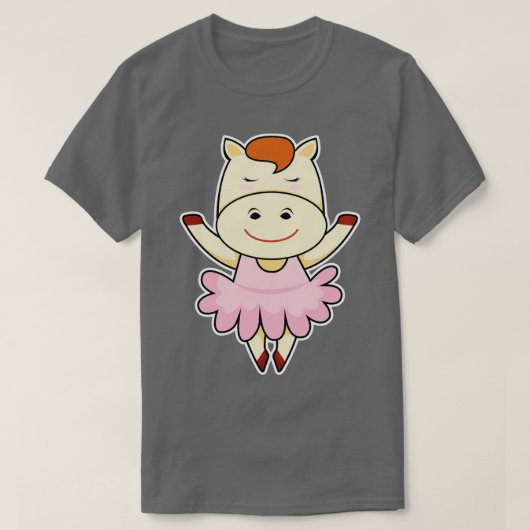 バレエ団のバレリーナ馬 Tシャツ (デザイン正面)