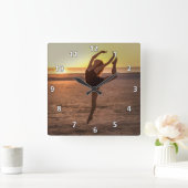 バレエ団のビーチ時計 スクエア壁時計 (ホーム)
