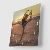 バレエ団のビーチ時計 スクエア壁時計 (傾斜)