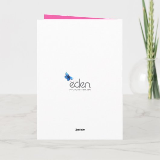 バレエ団の白鳥の孫娘は5歳の誕生日を飾った カード (裏面)