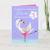 バレエ団の白鳥の孫娘は5歳の誕生日を飾った カード (正面)