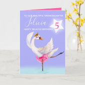 バレエ団の白鳥の孫娘は5歳の誕生日を飾った カード (黄色い花)