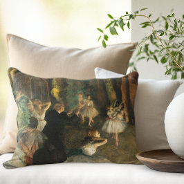 バレエ団の舞台上でのリハーサル，デガスアート アクセントクッション