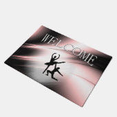 バレエ団ダンスピンクアクセント ドアマット (アングル)