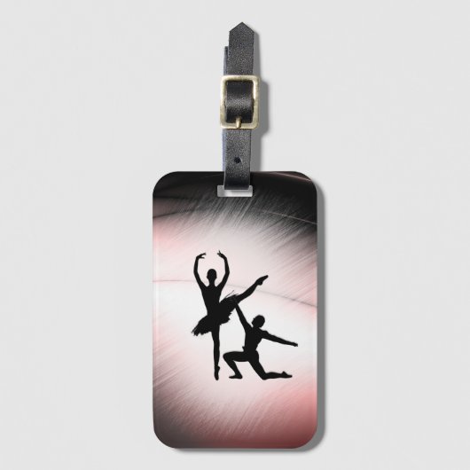 バレエ団ダンスピンクアクセント ラゲッジタグ (正面縦)