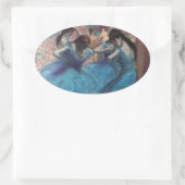 バレエ団バレエ団バレエ団の青い学校 楕円形シール (バッグ)