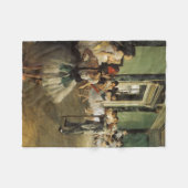 バレエ団1874年エドガー・デガ フリースブランケット (正面(横))