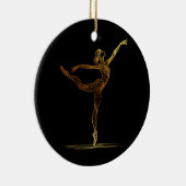 バレエ女性イラストレーションのラインアートダンサー セラミックオーナメント (右)