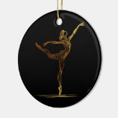 バレエ女性イラストレーションのラインアートダンサー セラミックオーナメント (左)