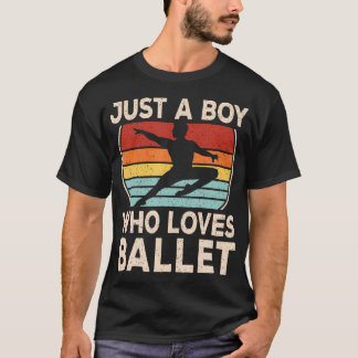 バレエ好きな少年 レトロ バレリーノ メンズ ボー Tシャツ