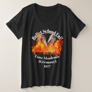 バレエ学校フェイル女子プラスサイズダークTシャツ プラスサイズTシャツ