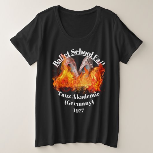 バレエ学校フェイル女子プラスサイズダークTシャツ プラスサイズTシャツ (デザイン正面)