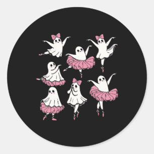 バレエ幽霊ダンサーキュートブー踊りハロウィーン ラウンドシール