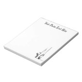 バレエ愛好家のテキストとダンサーのロゴ ノートパッド (回転)