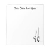 バレエ愛好家のテキストとダンサーのロゴ ノートパッド (正面)