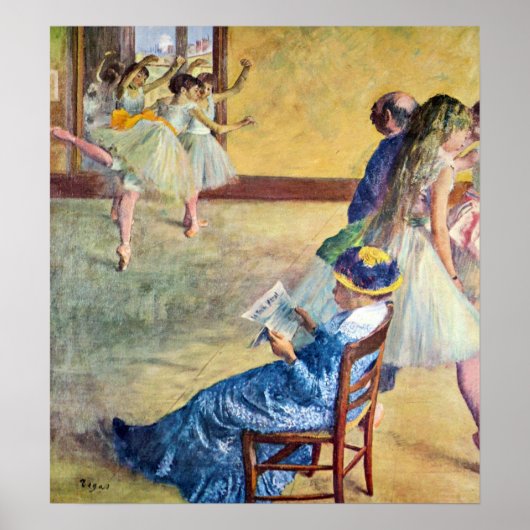 バレエ教室、ダンスホールby Edgar Degas ポスター (正面)
