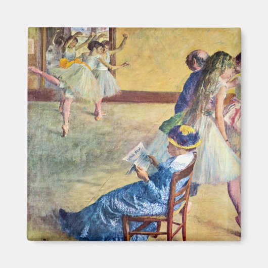 バレエ教室、ダンスホールby Edgar Degas マグネット (正面)