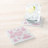 バレエ服ガラスコースター – 白い背景 ガラスコースター (アングル)