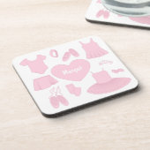 バレエ服コースター – 白い背景 コースター (左側)