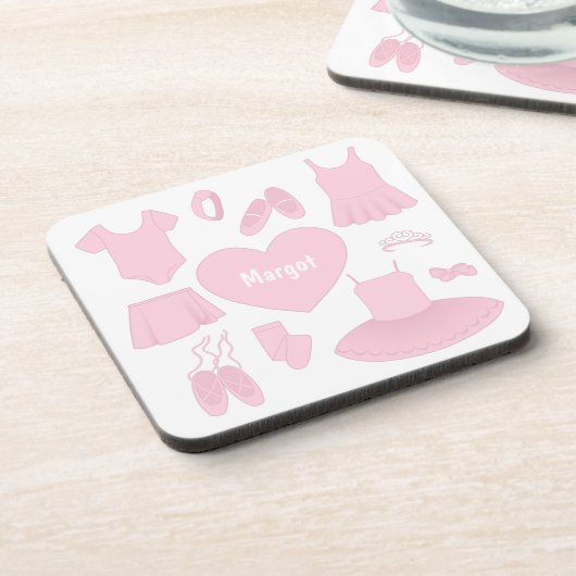 バレエ服コースター – 白い背景 コースター (左側)