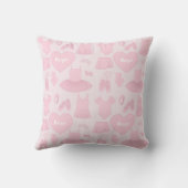 バレエ服パターン枕 – ピンク背景 クッション (裏面)