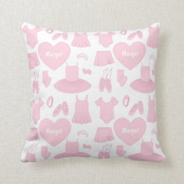 バレエ服パターン枕 – 白い背景 クッション