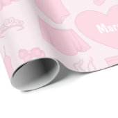 バレエ服包み紙 – ピンク背景 ラッピングペーパー (ロールコーナー)