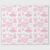 バレエ服包み紙 – 白い背景 ラッピングペーパー (フラット)