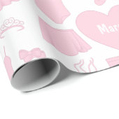 バレエ服包み紙 – 白い背景 ラッピングペーパー (ロールコーナー)