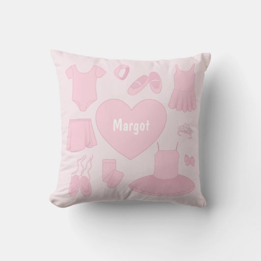 バレエ服枕 – ピンク背景 クッション (正面)