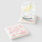 バレエ服石冠 – 白い背景 ストーンコースター (横)