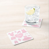 バレエ服紙コースター – 白い背景 スクエアペーパーコースター (インサイチュ)