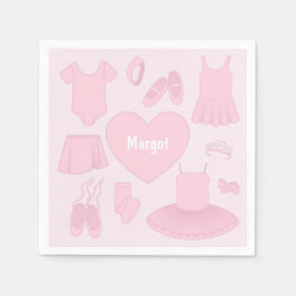 バレエ服紙ナプキン – ピンク背景 スタンダードカクテルナプキン
