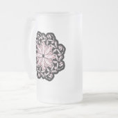 バレエ柄（ピンク）の砂糖入りガラスビールマグ フロストグラスビールジョッキ (正面左)