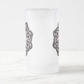 バレエ柄（ピンク）の砂糖入りガラスビールマグ フロストグラスビールジョッキ (中央)