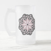 バレエ柄（ピンク）の砂糖入りガラスビールマグ フロストグラスビールジョッキ (左)