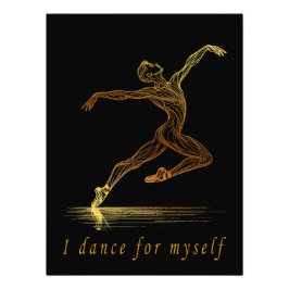 バレエ男性ダンサーラインアート – 私は自分自身のために踊る フォトプリント           