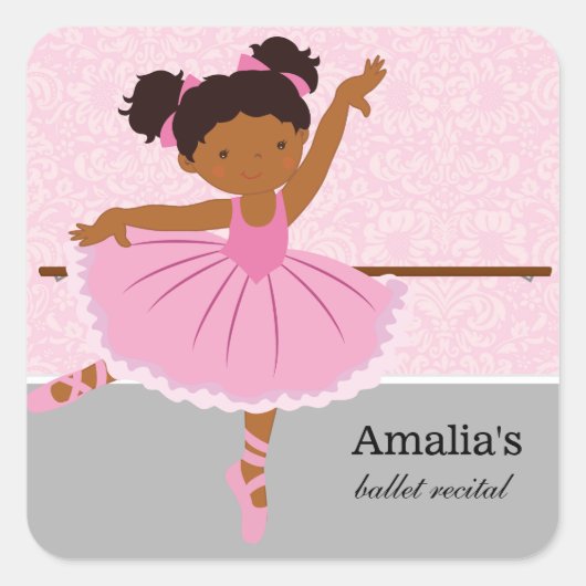 バレエ発表会 スクエアシール (正面)